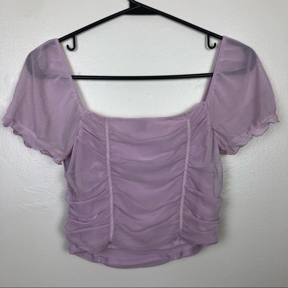 Divided Puffy Sleeve Pink Princess Top - Picture 3 of 4